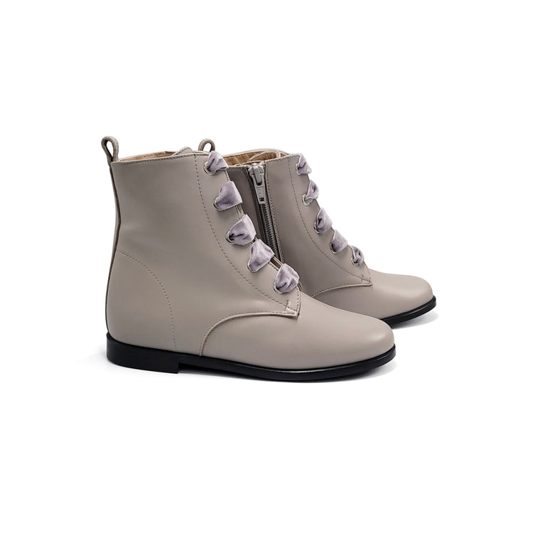 FINDING ALEX Mikey Oat Taupe Leather Lace Bootie