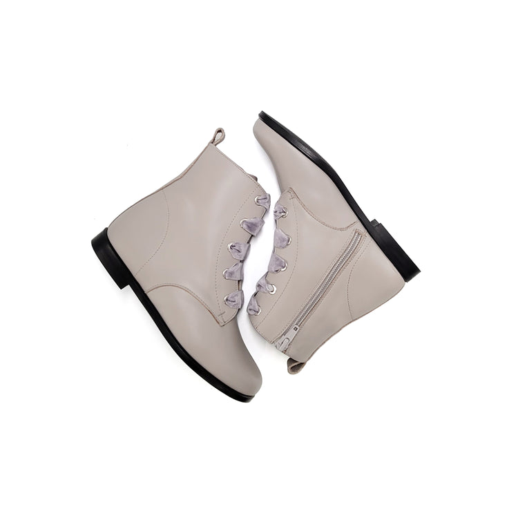 FINDING ALEX Mikey Oat Taupe Leather Lace Bootie