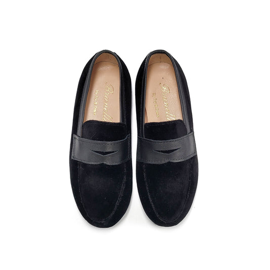 Brunellis Black Velvet Penny Loafer 26004