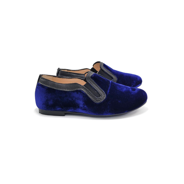 BRUNELLIS Francia Blue Velvet Smoking Slip On Br103