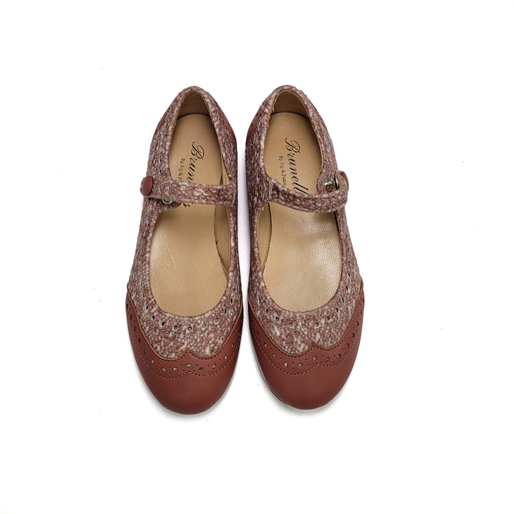 BRUNELLIS Pink Stone Wingtip Mary Jane S24