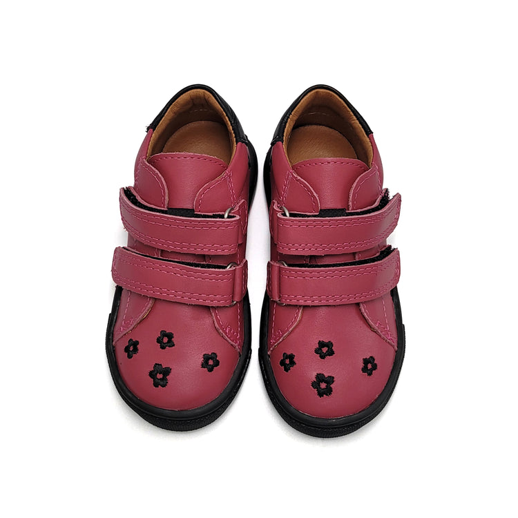 Atlanta Mocassin Rasberry Flowers Velcro Sneaker 152