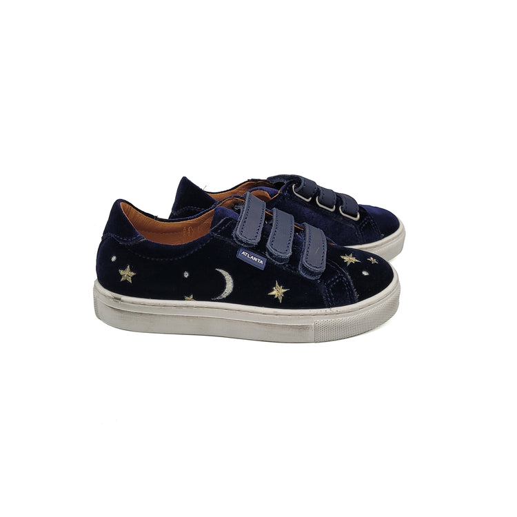 Atlanta Mocassin Navy Velvet Skys Velvet Velcro Sneaker 523