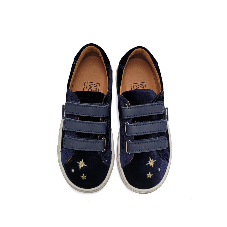 Atlanta Mocassin Navy Velvet Skys Velvet Velcro Sneaker 523