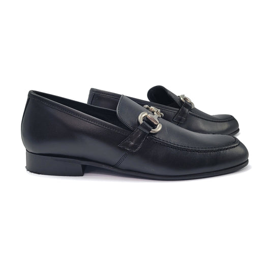 Andanines Pitch Black Saffiano Chain Slip on 232869