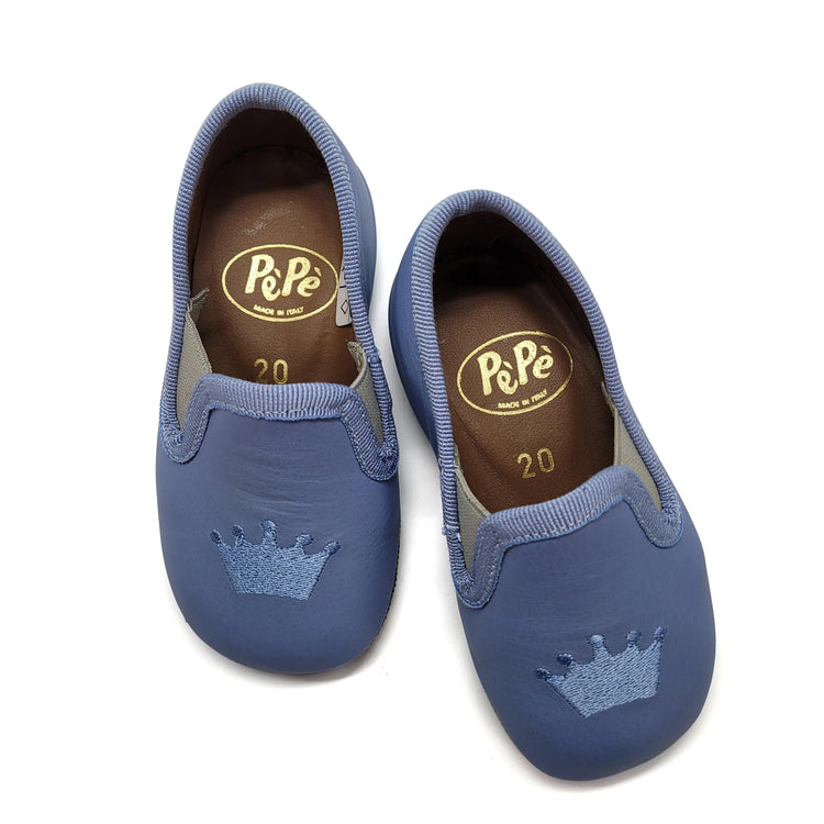 Pepe' Pigeon Blue Crown Embroidered Smoking Shoe 280