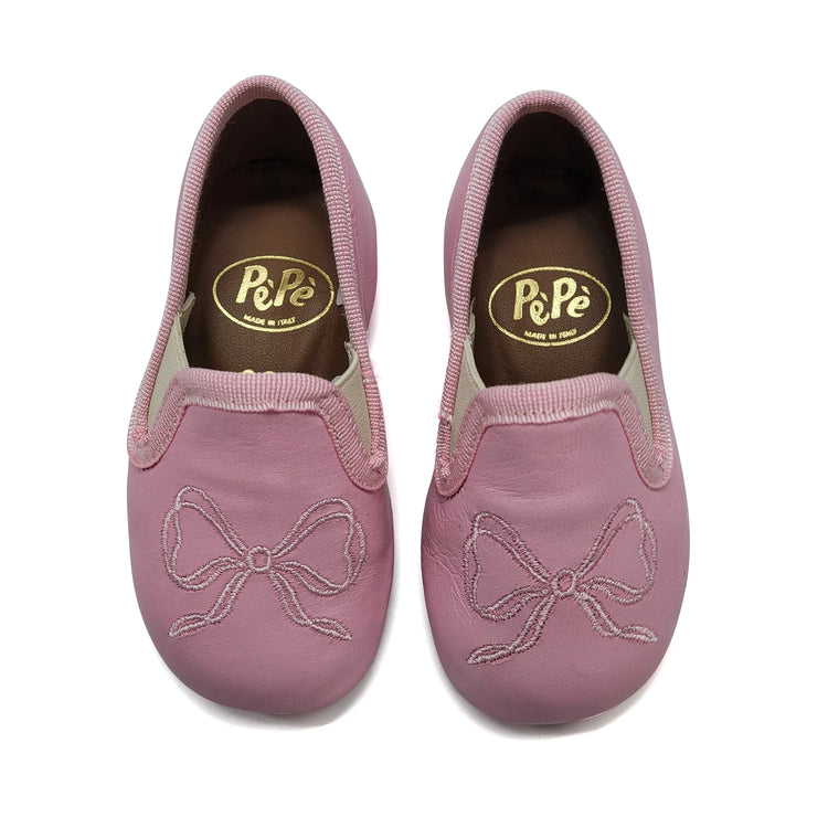 Pepe' Baby Pink Embroidered Smoking Shoe 280