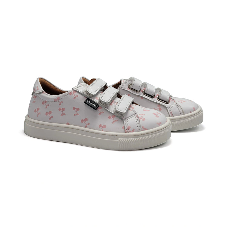 Atlanta Mocassin White Cherry Velcro Sneaker 523