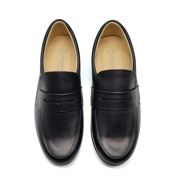 Andanines Black Saffiano Penny Loafer 202751