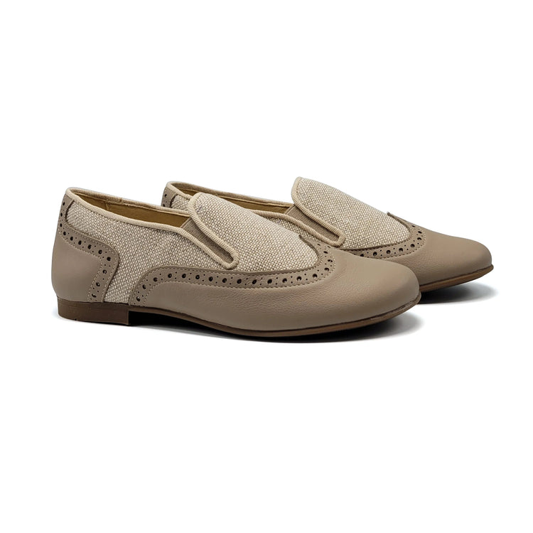 Andanines Taupe Linen Smoking Shoe 241553