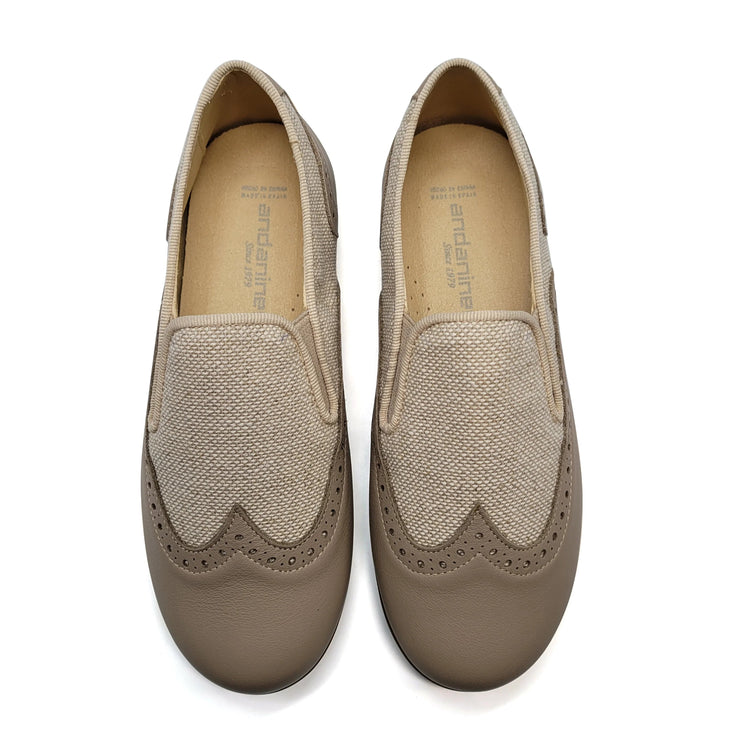 Andanines Taupe Linen Smoking Shoe 241553