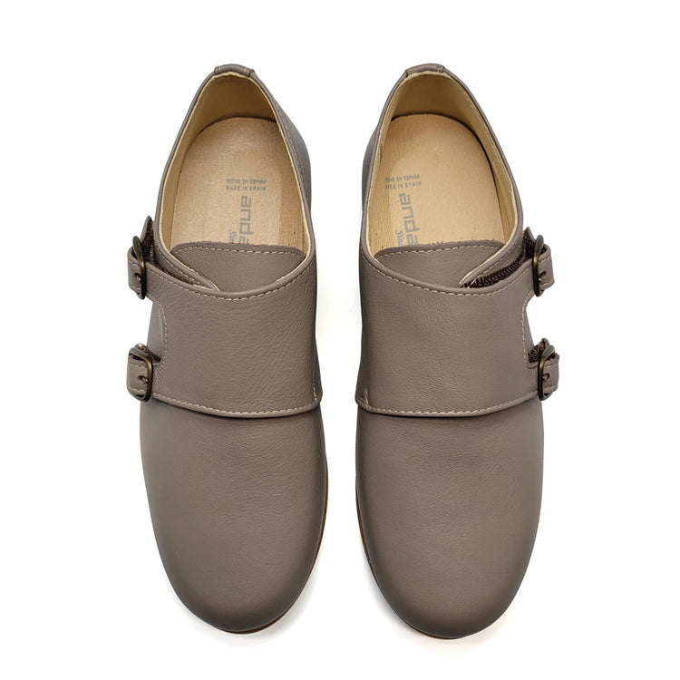 Andanines Taupe Monk Strap Dress Shoe 222413