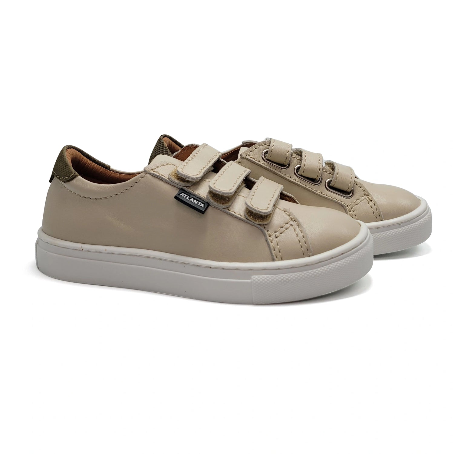 Atlanta Mocassin Sand Olive Velcro Sneaker 523