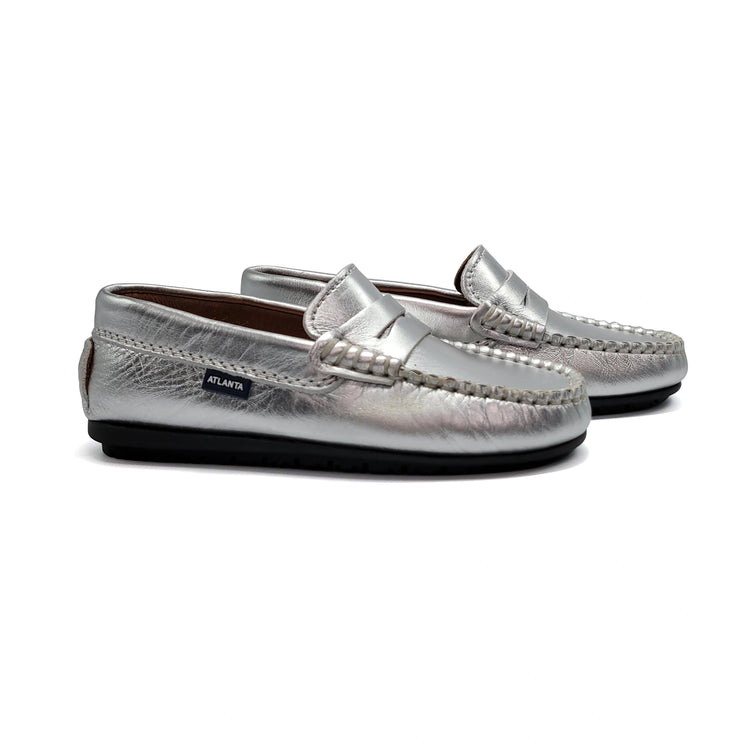 Atlanta Mocassin Silver Penny Loafer 032