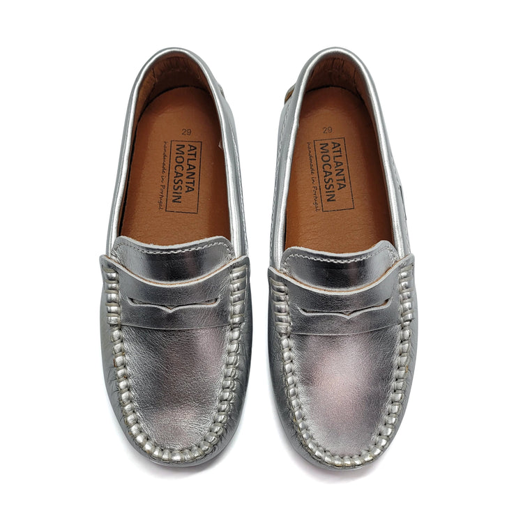 Atlanta Mocassin Silver Penny Loafer 032