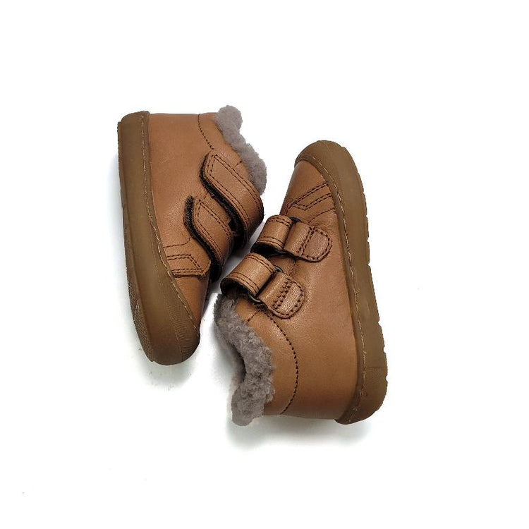 Froddo-Cognac-Fur-Baby-Velcro-Sneaker-FIRST WALKER