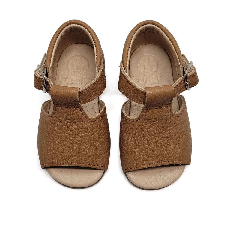 Blublonc Baylee Camel Pebbled Baby Sandal