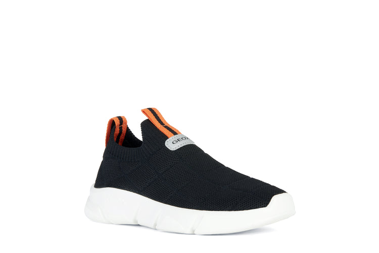 GEOX Black & Orange Mesh Sock Sneaker