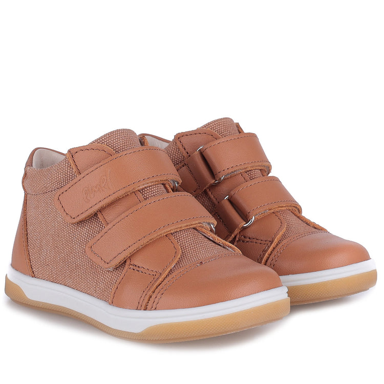 Emel Tan Canvas Velcro Baby Sneaker 2675