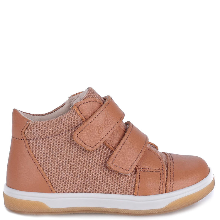 Emel Tan Canvas Velcro Baby Sneaker 2675