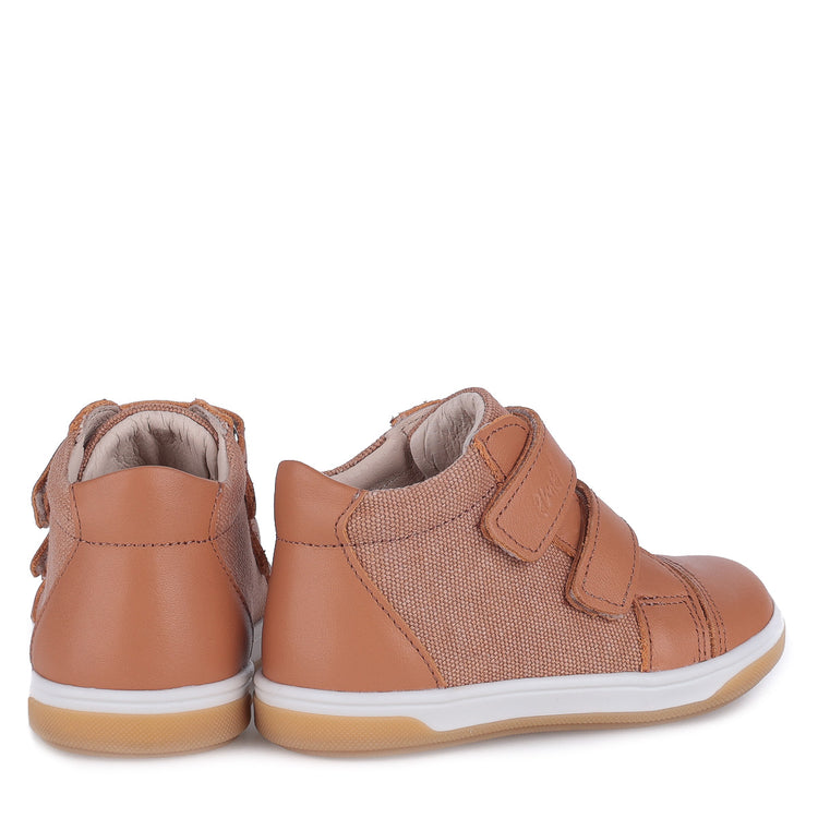 Emel Tan Canvas Velcro Baby Sneaker 2675