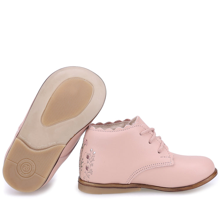 Emel Nude Pink Flower Baby Shoe 1440