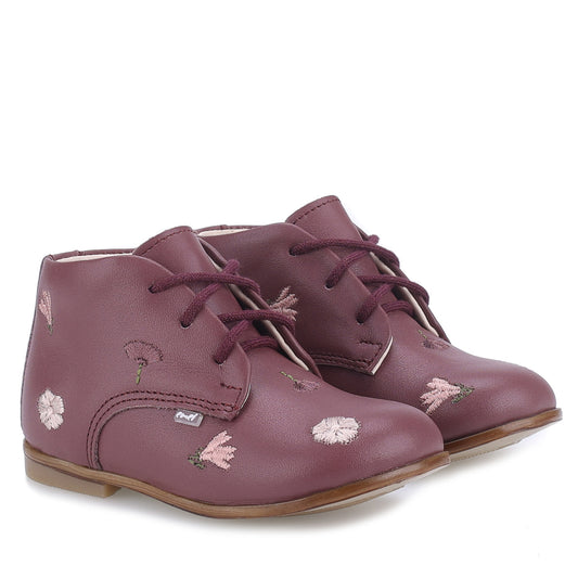 Emel Plum Embroidery Baby Bootie E1426