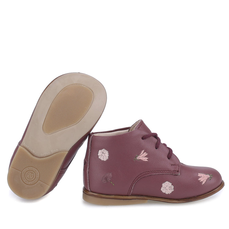 Emel Plum Embroidery Baby Bootie E1426