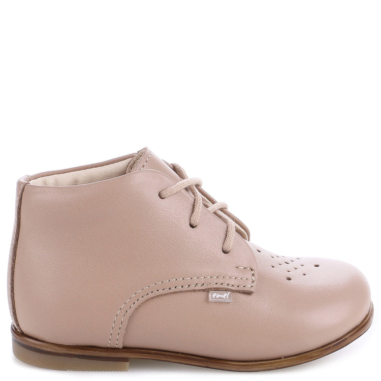 Emel Stone Taupe Lace Baby Shoe E1426