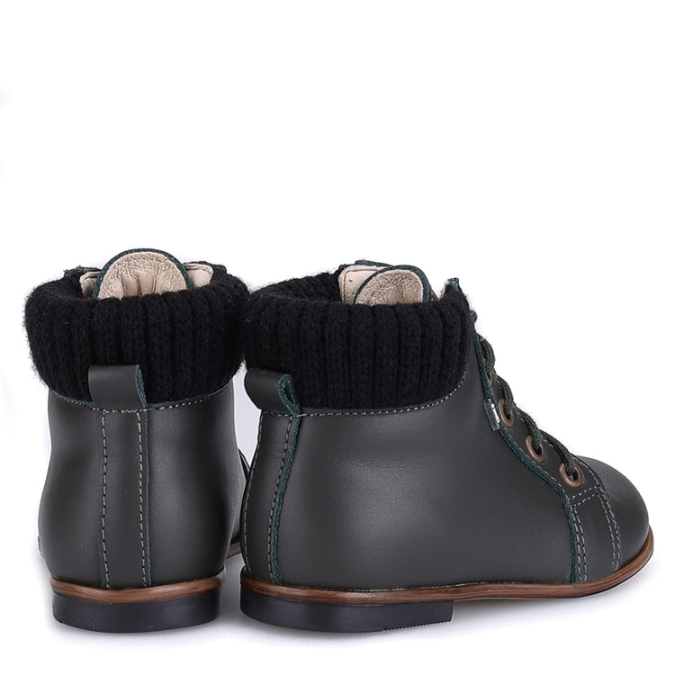 Emel Dark Green Sweater Baby Bootie 1430