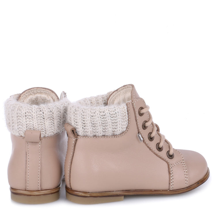 Emel Stone Taupe Sweater Baby Bootie 1430