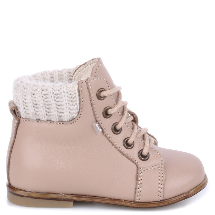 Emel Stone Taupe Sweater Baby Bootie 1430