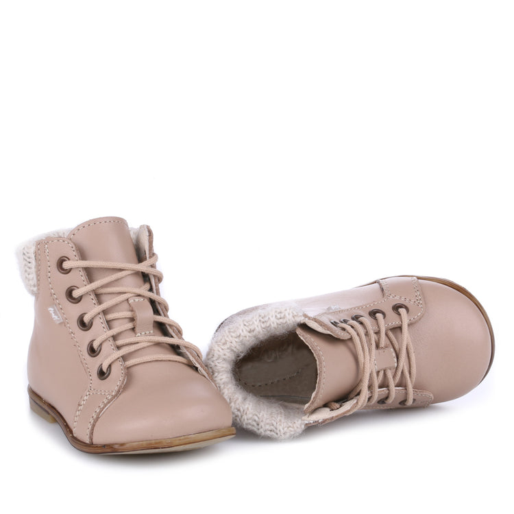 Emel Stone Taupe Sweater Baby Bootie 1430