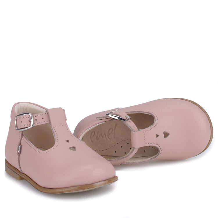 Emel Pink Hearts T-Strap Baby Shoe 2330