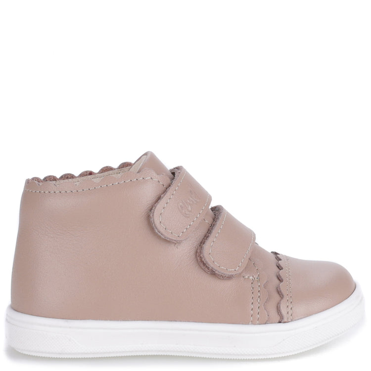 Emel Stone Taupe Velcro Baby Sneaker 2671