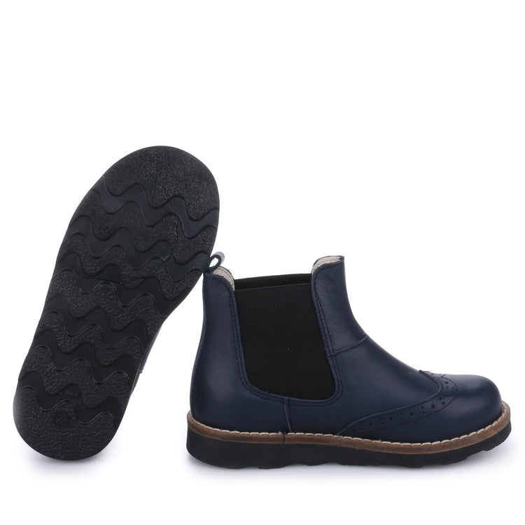 Emel Navy Leather Bootie 2733