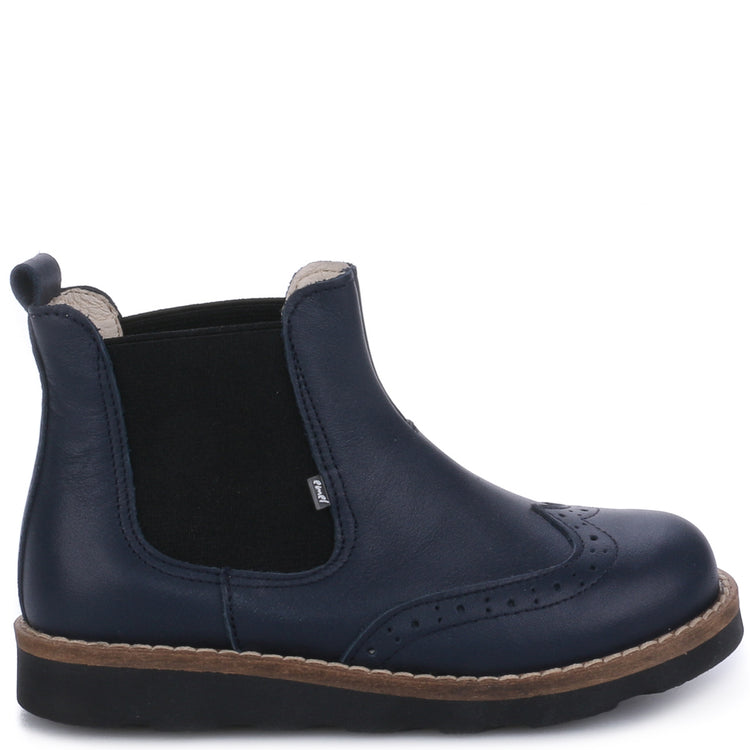 Emel Navy Leather Bootie 2733