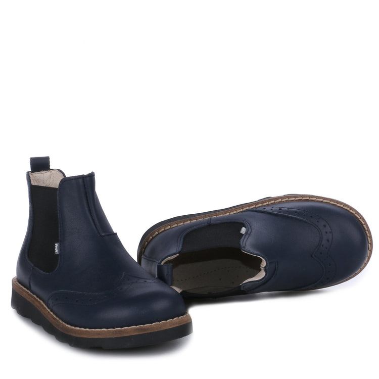 Emel Navy Leather Bootie 2733