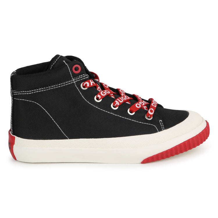 Hugo Black Candy Cane Lace Hi Top Sneaker G00099