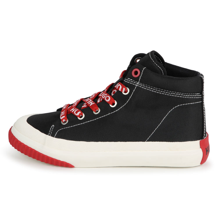 Hugo Black Candy Cane Lace Hi Top Sneaker G00099