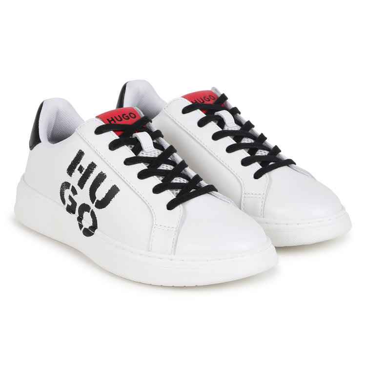 Hugo Boss White & Black Graffiti Lace Sneaker G00244