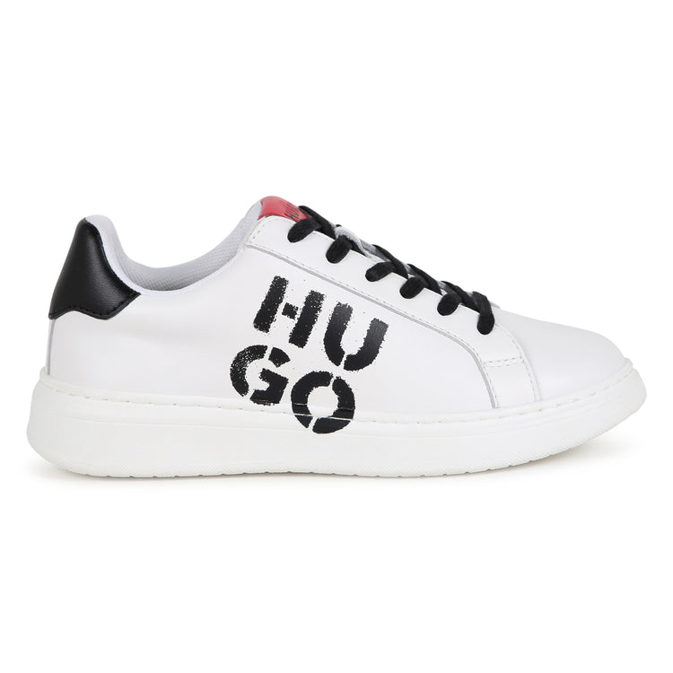 Hugo Boss White & Black Graffiti Lace Sneaker G00244