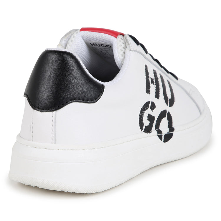 Hugo Boss White & Black Graffiti Lace Sneaker G00244