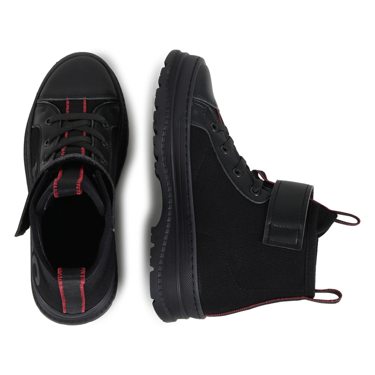 Hugo Black Red Detail High-top Sneaker -G00247