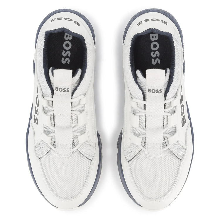 Hugo Boss White Navy Slip On Sneaker J51648