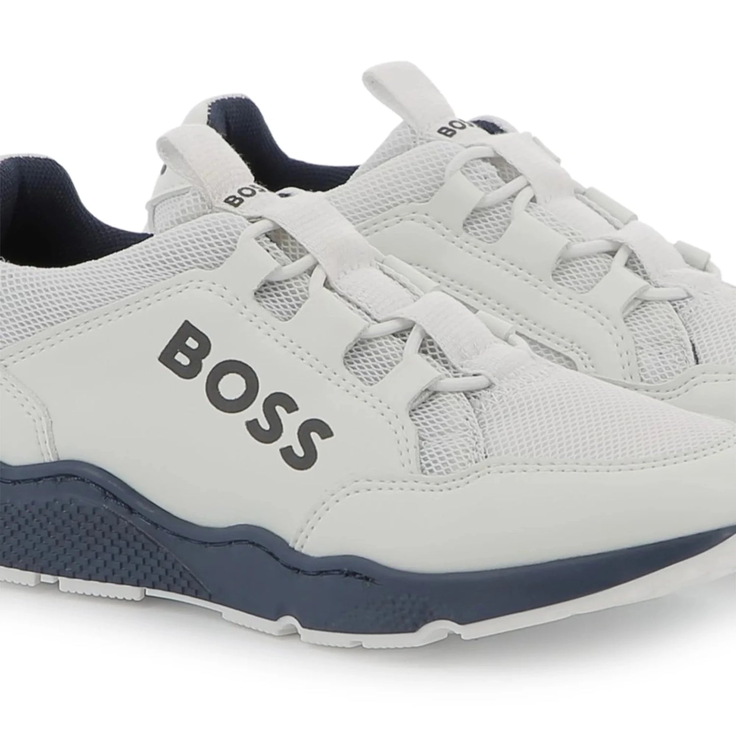 Hugo Boss White Navy Slip On Sneaker J51648