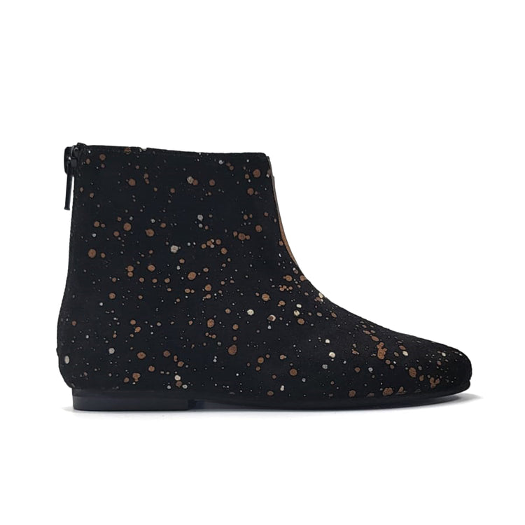 Sonatina Helen Black Gold Speckled Zipper Bootie