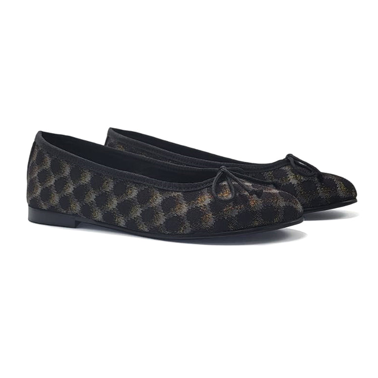 Geppettos Abby Black Gold Lattice Ballet Flat