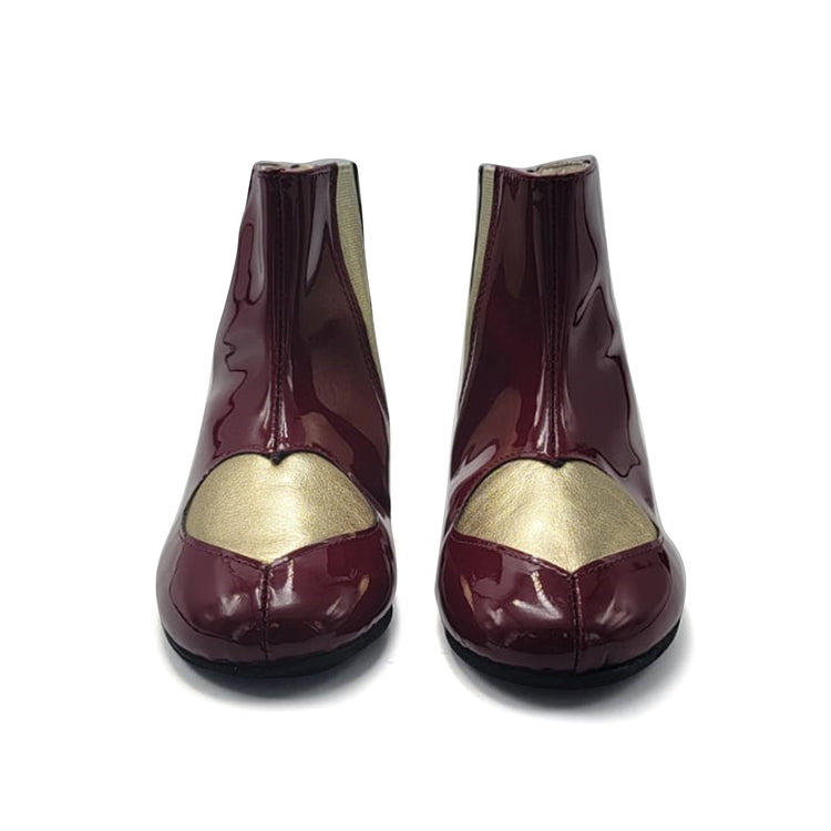 Sonatina Philia Burgundy Patent Heart Bootie