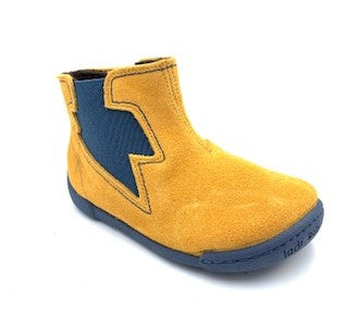 Vulladi Mustard Suede Blue Elastic Bootie 2776